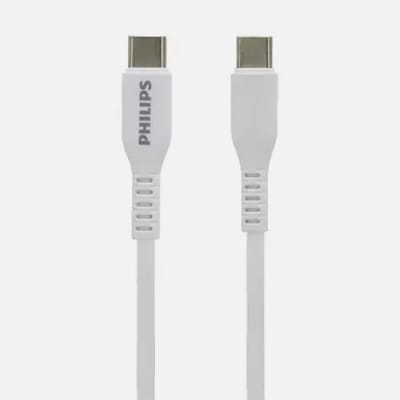 CABLE PHILIPS USB-C A USB-C 1M 60W BLANCO DLC8601W