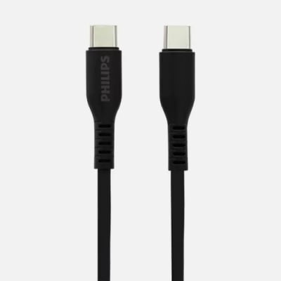 CABLE PHILIPS USB-C A USB-C 1M 60W NEGRO DLC8601B1
