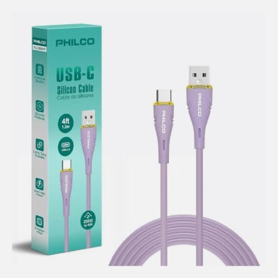 CABLE USB-A A TIPO C PHILCO 1.2M PHILCO PURPURA 2608CP