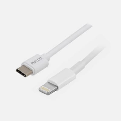 CABLE USB TIPO C - LIGHTNING CARGA Y DATOS 27W BLANCO PHILCO 79USBCR8281