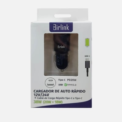 CARGADOR AUTO 12-24V BIRLINK BR10358