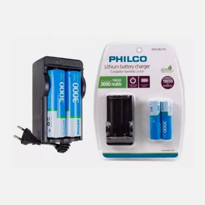 CARGADOR CON 2 BATERIAS LITION ION PHILCO 186501