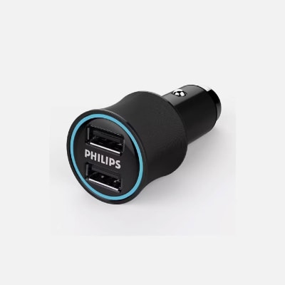 CARGADOR DE AUTO 12V DOBLE 3.1A PHILIPS DLP2553V1