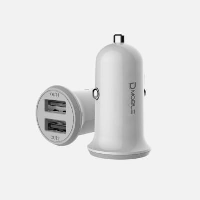CARGADOR PARA AUTO 2USB 5V/3,4A MAX BLANCO DATACOM