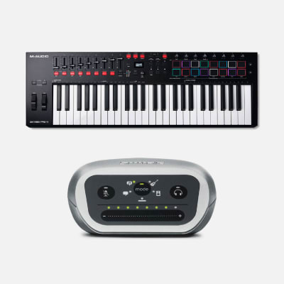 CONTROLADOR MIDI OXYGEN PRO 49 M-AUDIO + INTERFAZ DE AUDIO USB A/ LTG Mvi- SHURE