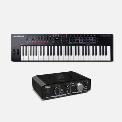 CONTROLADOR MIDI OXYGEN PRO 61 M-AUDIO + INTERFAZ DE AUDIO MACKIE 1X2 ONYX ARTIST1