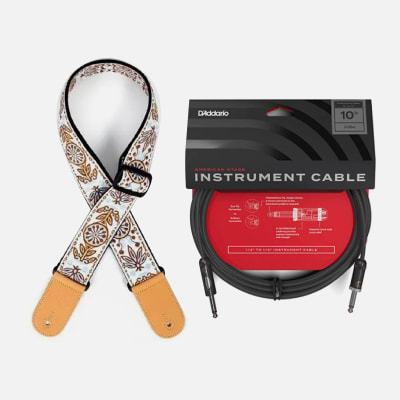 CORREA GUIT BORDADA WS-690 CGUIT-2-51 + CABLE INSTRUMENTO 3 MTS PW-AMSK-10 DADDARIO