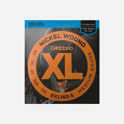 CUERDAS BAJO ELECTRICO DADDARIO EXL160-5 50-135 STR .050 - .135 5 PIEZAS1
