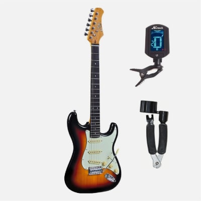 GUITARRA EL. EKO S-300 VINTAGE SUNBURST + ENRROLLADOR RHINO + AFINADOR NUTECH DE REGALO