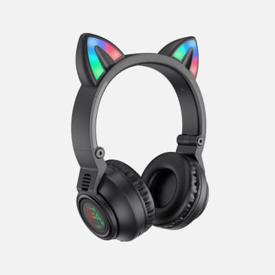 HEADPHONES CAT EAR BOROFONE NEGRO BO181