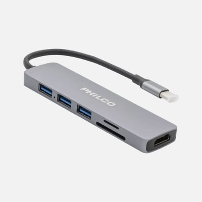 HUB 6 EN 1 MULTIPUERTOS USB C PHILCO 79USB612841