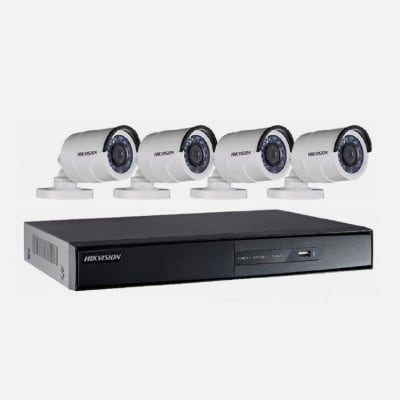 KIT DVR ANALOGO 1080P, 4CH FULL HD, 4 BULLET + 1TB, HIKVISION KTCC50081
