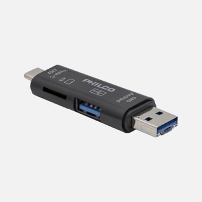 LECTOR MICRO SD / USB 3 EN 1 OTG PHILCO1