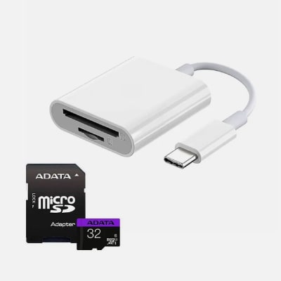 LECTOR TARJETAS TIPO-C 2 EN 1 BIRLINK BR10352 + MICRO SD 32GB ADATA1