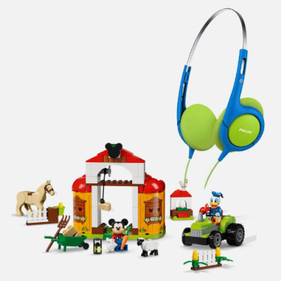 LEGO - GRANJA DE MICKEY MOUSE Y EL PATO DONALD 10775 + AUDIFONO PHILIPS PARA NIÑOS SHK1030/00 AZUL/V