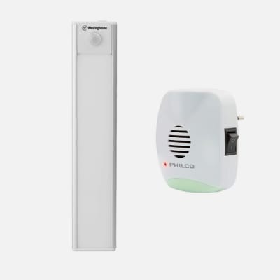 LINTERNA WESTINGHOUSE CON SENSOR RECARGABLE DE 110 LUMEN WF229 + REPELEDOR DE RATAS PHILCO 19PLCRT941