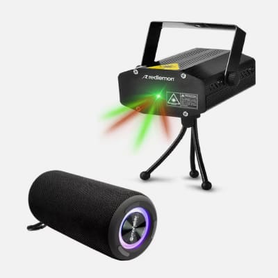 LUZ LASER EFECTO MULTIPUNTO BICOLOR + Parlante TWS P468N Monster1