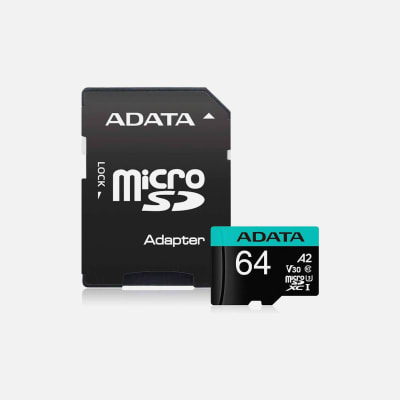 MICRO SD ADATA PREMIER PRO 4K 64GB C/ADAP AUSDX64GUI3V30S-R