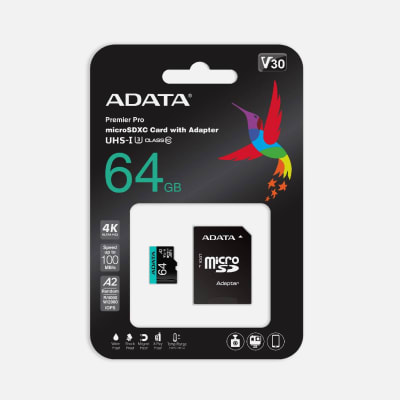 MICRO SDXC ADATA PREMIER PRO 64GB C/ADAPAUSDX64GUI3V30SA2-RA1