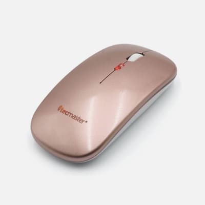 MOUSE DUAL INALAMBRICO BT TECMASTER DORADO ROSA