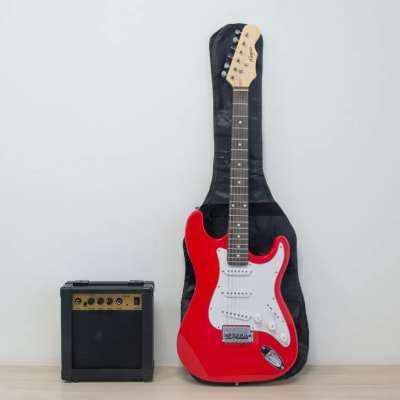PACK GUITARRA ELECTRICA ROJA CON AMPLIFICADOR 10W ALAGUEZ1