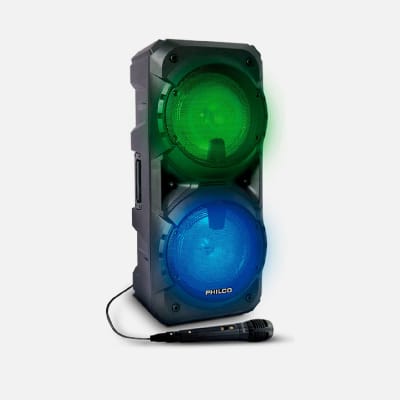 PARLANTE KARAOKE BT DOBLE 8'' TWS 761BK PHILCO1