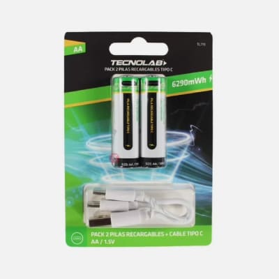PILA TECNOLAB RECARGABLE AA TIPO C X2 6290mWh TL719