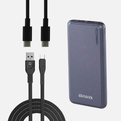 POWER PAW-200 AIWA + CABLE PHILCO 1M 60W NEGRO + CABLE MICRO USB 2.4A 1M DATACOM