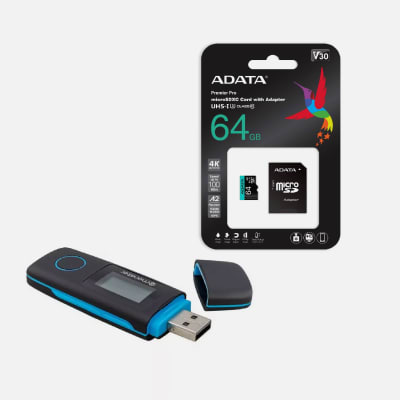 REPRODUCTOR MP3 16GB MONSTER AZUL MXX087BL + MICRO SDXC ADATA PREMIER 64GB