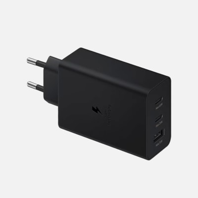 SAMSUNG CARGADOR 65W TRIO 2 USB-C/A + CABLE C A C EP-T6530NBEGCH-CC1