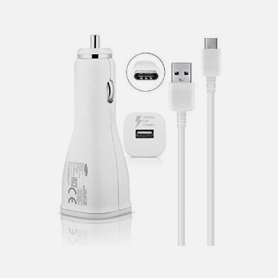 SAMSUNG CARGADOR DE AUTO USB 3.0 BLANCO LN915 + CABLE ORIGINAL