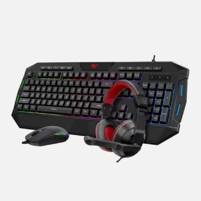 SET 4 EN 1 HAVIT KB501CM PACK TECLADO- HEADSET - MOUSE 2400 DPI2