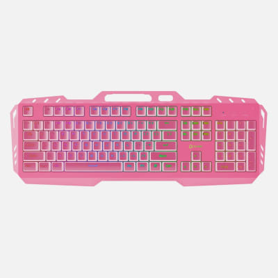 TECLADO GAMING RETROILUM ROSADO USB DATACOM 523777