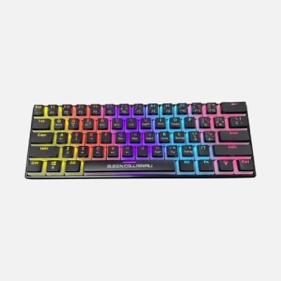 TECLADO MECANICO 60% INALAMBRICO QK-61P8 SWITCH AZUL