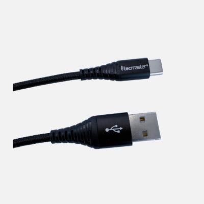 TECMASTER CABLE TIPO-C A USB-A QC 3.0 DE 2.5 MT. NEGRO TM-200562