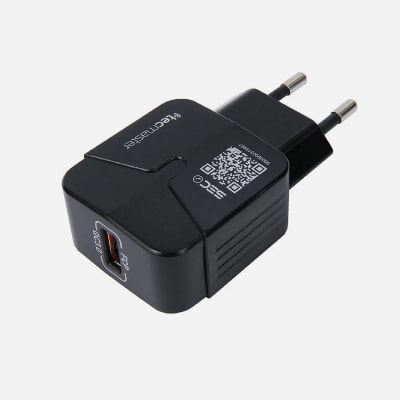 TECMASTER CARGADOR DE PARED QUICK CHARGE NEGRO TM-200514-BK1