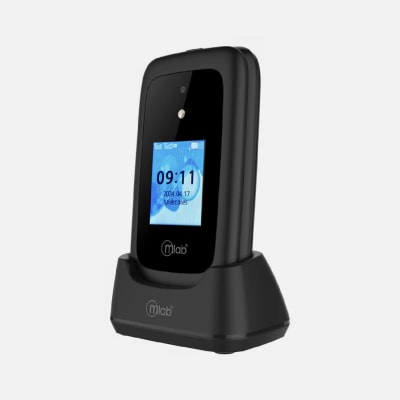 Teléfono Senior Shell 4G Lte BT SOS Negro + Base de Carga Mlab