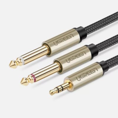 UGREEN - CABLE AUDIO PLUG 3.5MM - 2PLUG 6.3MM 2M GRIS 111256 AV126