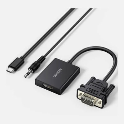 UGREEN - CONVERTIDOR IN VGA-HDMI 1080P/60HZ H/M + JACK 3.5MM