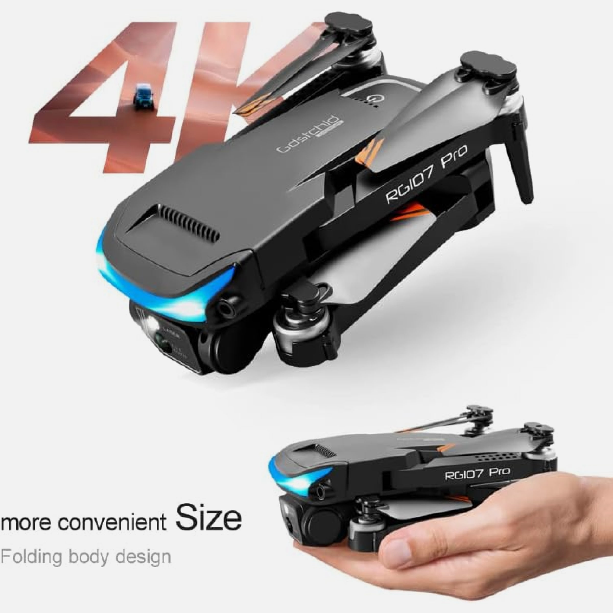 Dron con cámara 4K 2.4G 4CH ONE KEY RG107 | Electro Store