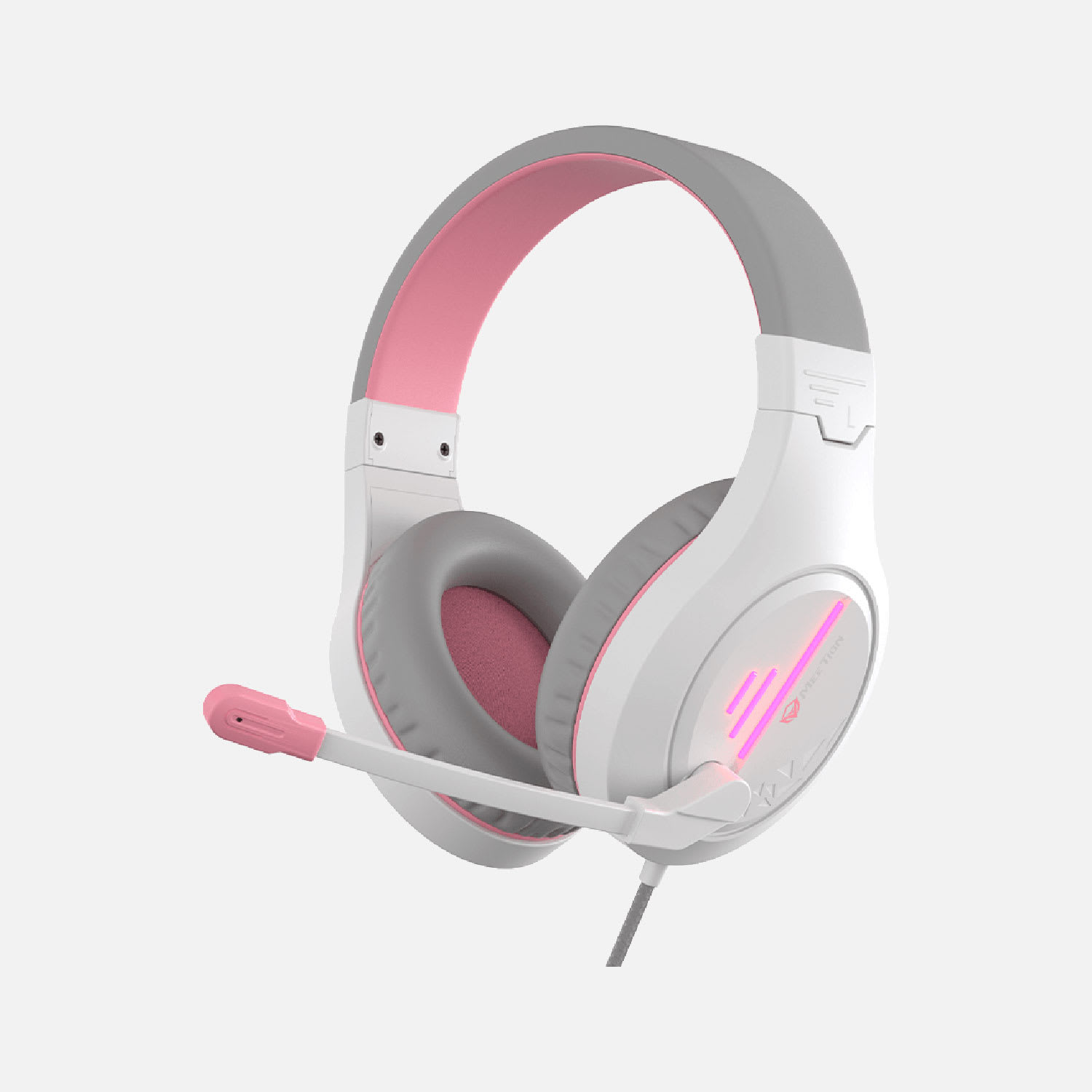 HEADSET MEETION GAMER MT-HP021P PINK LED PS4 XBOX PC NSW