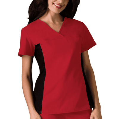 Top Cherokee Flexible rojo elasticado lat negro1