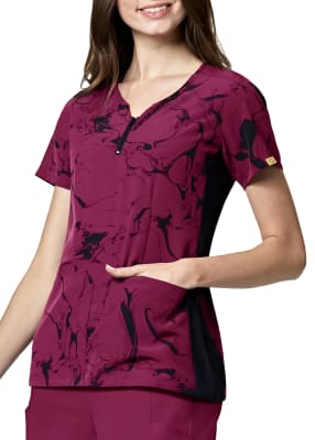 Top Wonderwink Print burdeo1