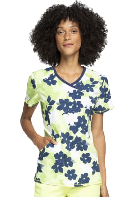 Top Cherokee Amarillo Flores Navy1