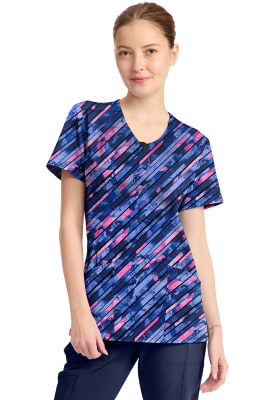 Top Cherokee Infinity Cuello Redondo Rayas1