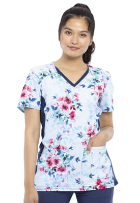 Top Cherokee Iflex Celeste Elegancia floral1