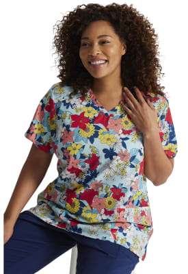 Top Dickies Celeste Estampado Flores1