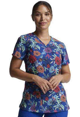 Top Dickies azul rey Florecer Tropical1