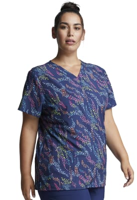 Top Dickies azul marino olas de colores1