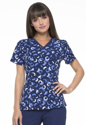 Top Elle Estampado Circulo Morado1